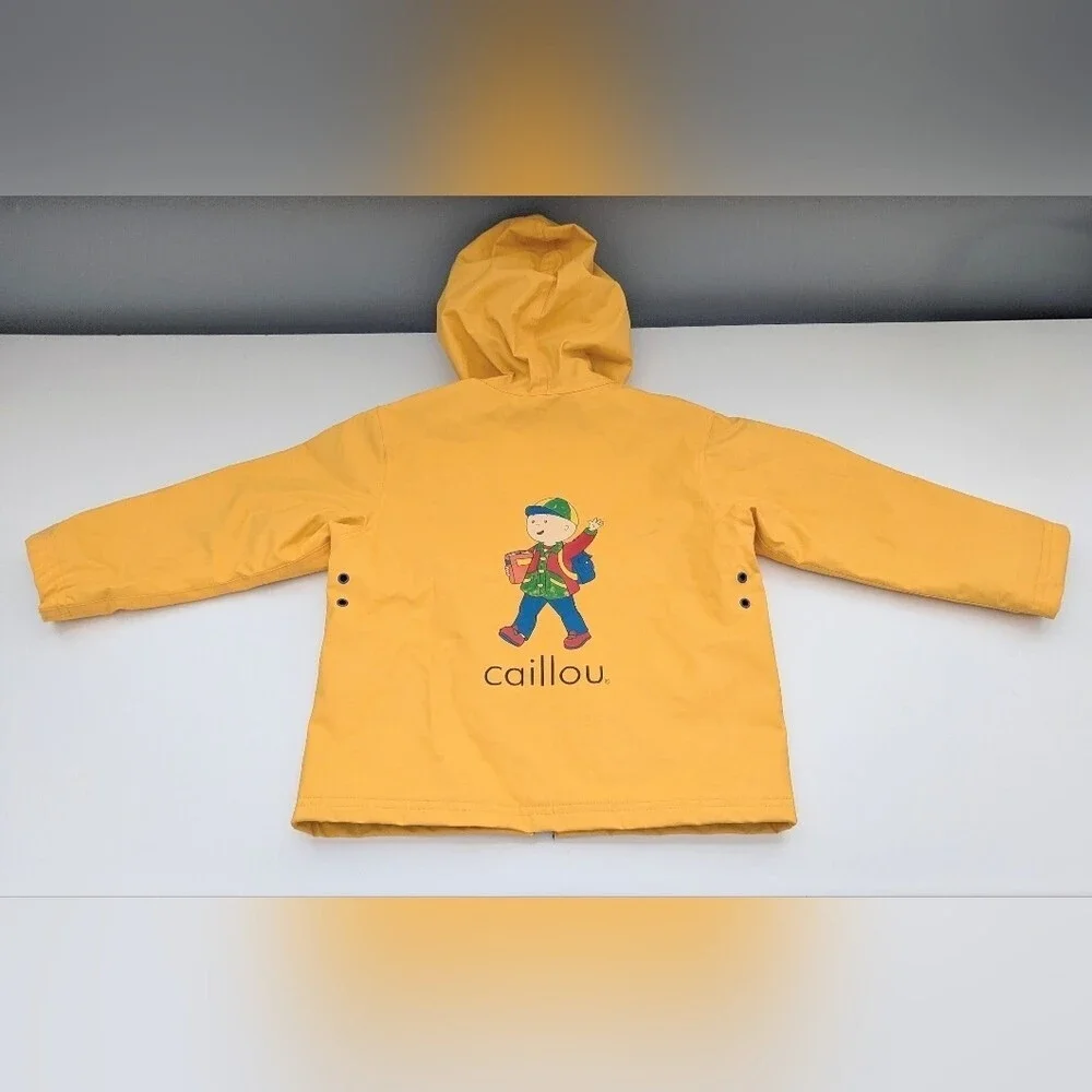 Vintage Caillou Unisex Kids' (Size 3) Lined Hooded Spring/Fall/Rain Jacket/Coat